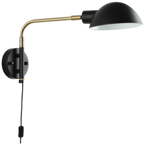 Brightstar WB369 BK/GD Metal Wall Bracket with Cord and Switch