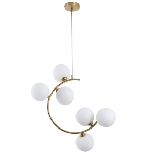 Brightstar PEN894/6 BRASS Metal Pendant with White Glass