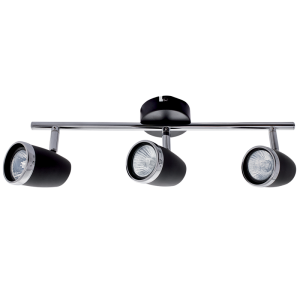 Brightstar S064/3 Black and Polished Chrome Spotlight