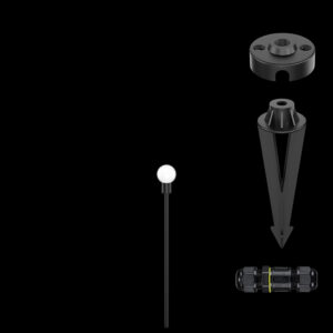 K Light YH-805031GD LED Opel White Ball 46cm Spike