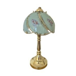 Litex Lamps TL70/G8223 Vintage Brass Table Lamp and Decorative Glass