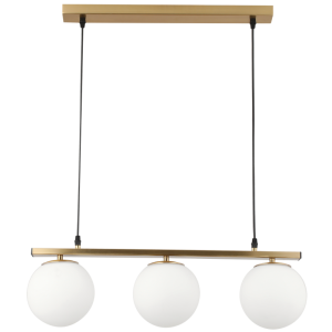 Brightstar PEN155/3 BRASS Metal and White Glass Pendant