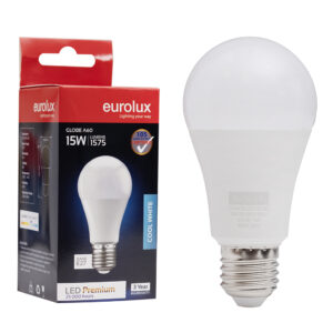 Eurolux G1034CW 15W Opal Globe LED Cool White E27