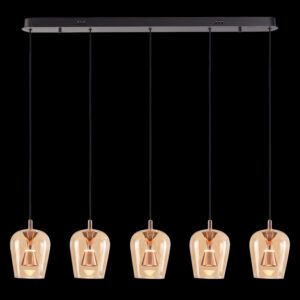 K Light K-LED-CC2-5/GD LED Golden Wizard Glass Pendants on a Bar