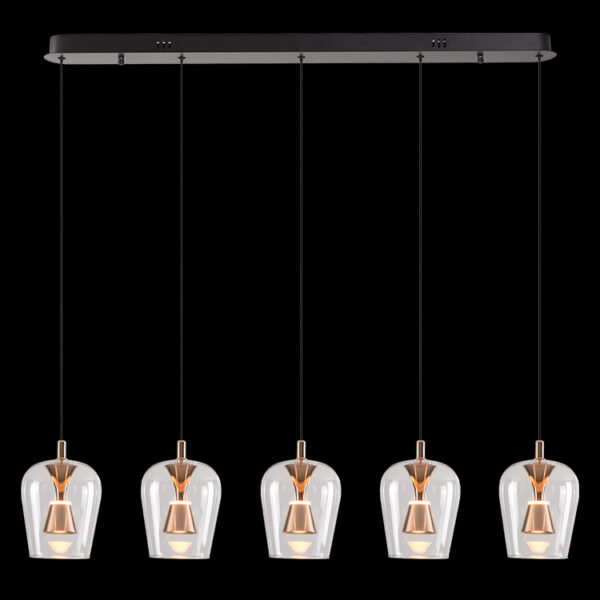 K Light K-LED-CC2-5/GD LED Golden Wizard Glass Pendants on a Bar