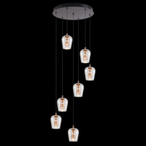 K Light K-LED-CC2-7/GD LED Golden Wizard Glass Pendants on a Plate