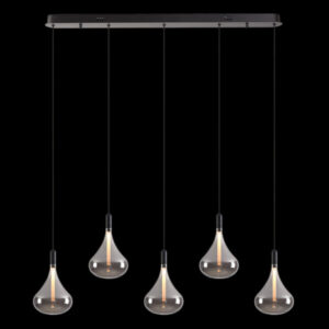 K Light K-LED-CC4-5/SM LED Cape Grape Smoke Glass Pendants on a Bar