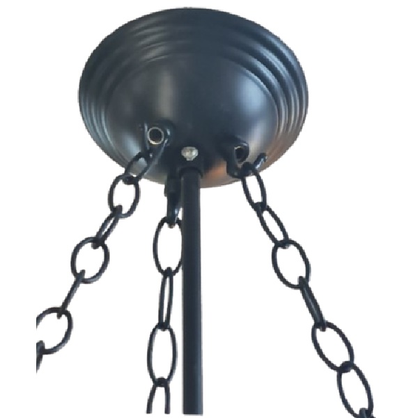 Litex Lamps MODP460 BK Glass Pendant with Decorative Black Chain Suspension - Image 2