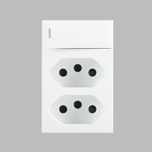Brightstar ECP118 WHITE  16A 2x Slim RSA Sockets, Switched ( Triple Module )
