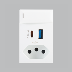 Brightstar ECP119 WHITE Slim RSA Socket + 5V 3.4A USB Type A and C, Switched ( Triple Module )