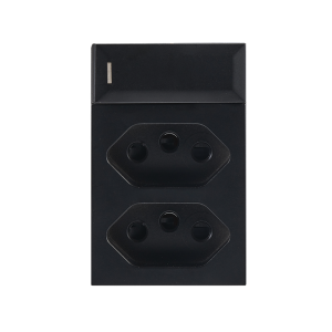 Brightstar ECP168 BLACK 16A 2x Slim RSA Sockets, Switched ( Triple Module )