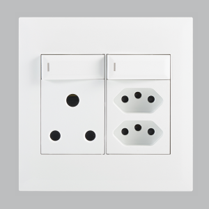 Brightstar EPL235 WHITE 16A Socket with Switch, 2 x Slim RSA Sockets with Switch – 4 X 4