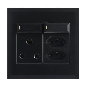 Brightstar EPL285 BLACK  16A Socket with Switch, 2 x Slim RSA Sockets with Switch – 4 X 4