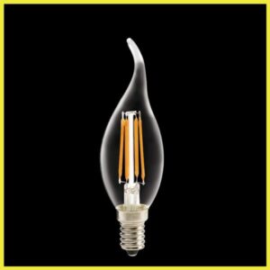 K Light HX-CW35-4W/WW 240v 4W E14 LED Filament Flame Bulb