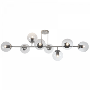 Brightstar CF563/8 SATIN Chrome Ceiling Fitting with Clear Glass