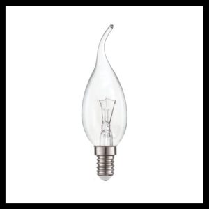 K Light D-00155 240v 40W E14 Incandescent Clear Flame bulb