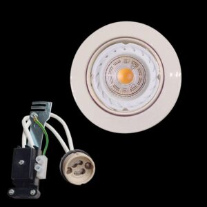 K light ELC-229/WH-GU Aluminium Bevelled White Tilt Downlight