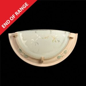 K Light SF-655/P-W 230v 60W E27 Half Round Glass Wall Light