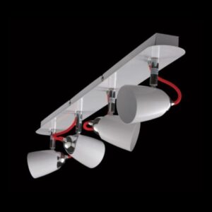 K Light FL-3090B/4 Four Adjustable Red Cord Spot Lights on Bar