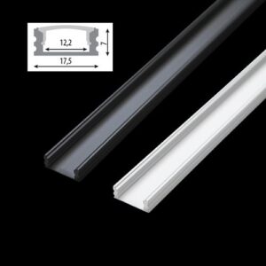 K Light AP-100-BLACK 1m Black Aluminium Profile no cover