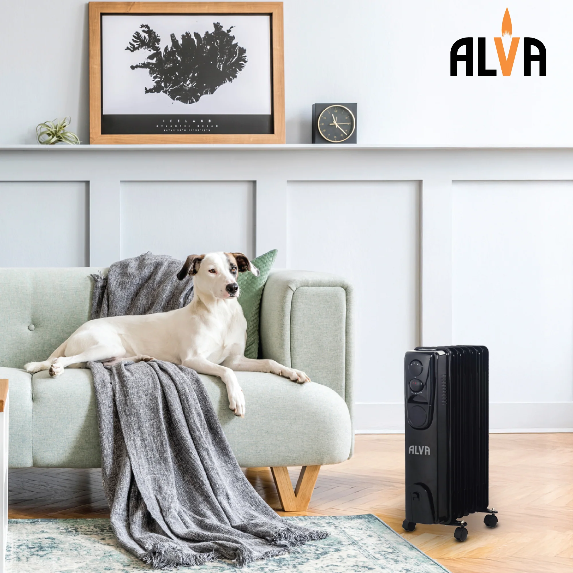 ALVA AOH201-7 Fins 1500W Oil Filled Heater Glossy Black - No Timer - Image 7