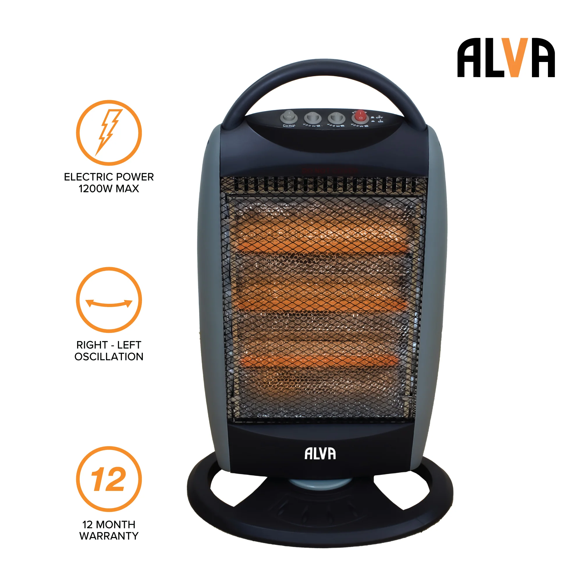 ALVA EIH422 Electric Quartz Heater 1200W - Image 7