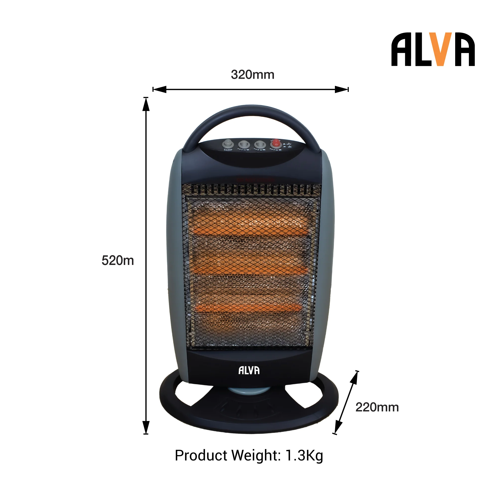 ALVA EIH422 Electric Quartz Heater 1200W - Image 6
