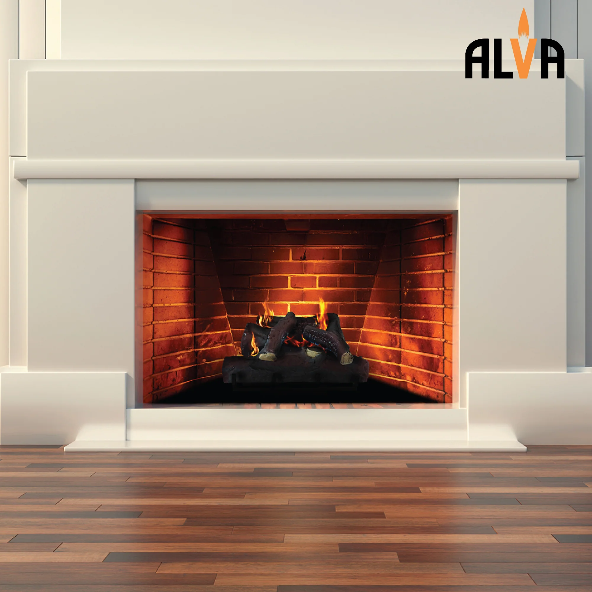 ALVA GFP101 Log Fireplace Gas Heater 670MM Wide - Image 7