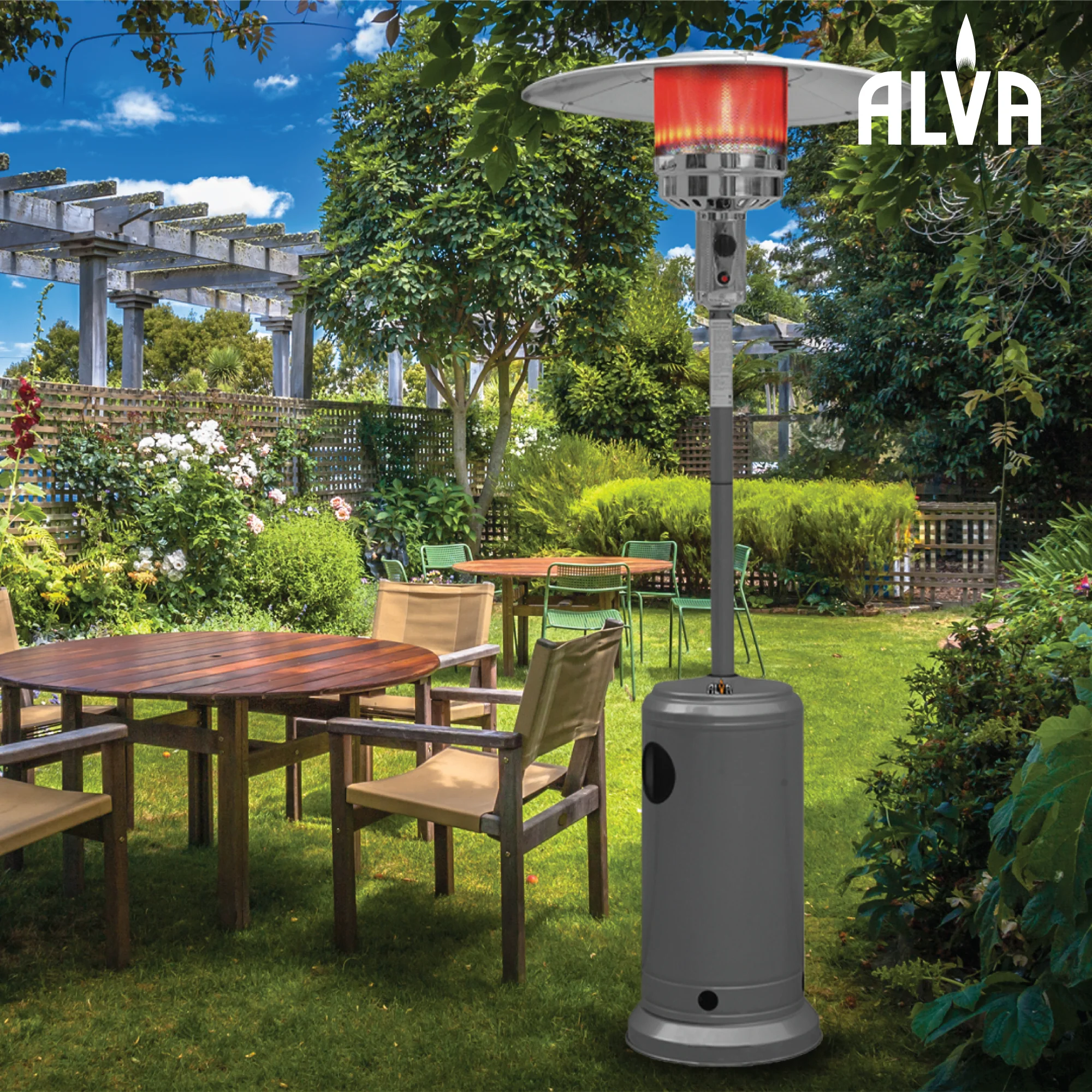 ALVA GHP18 Gas Patio Heater - Stainless Steel - Image 2