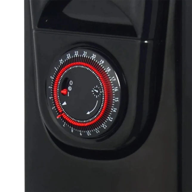 ALVA AOH202-11 Fins 2500W Oil Filled Heater Glossy Black - with Timer - Image 2