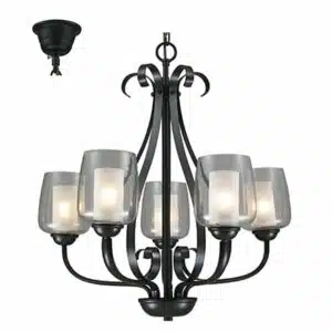 Radiant RCH92 Metal Chandelier 5 Light Black