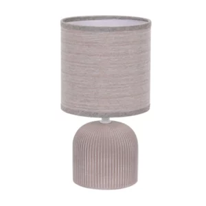 Brightstar TL830 BROWN Ribbed Ceramic Base with Fabric Shade