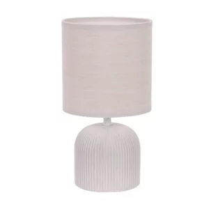 Brightstar TL832 BEIGE Ribbed Ceramic Base with Fabric Shade