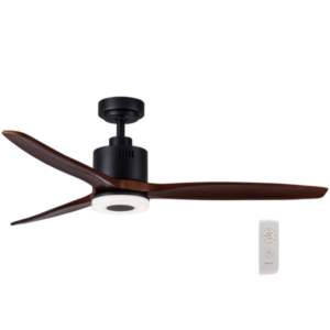 Brightstar FCF044 BLACK WOOD 3 Blade Fan with LED Light