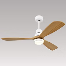 Elor FLR-2164-WLWG White/Light Wood CCT 10W LED 3 Blade Ceiling Fan